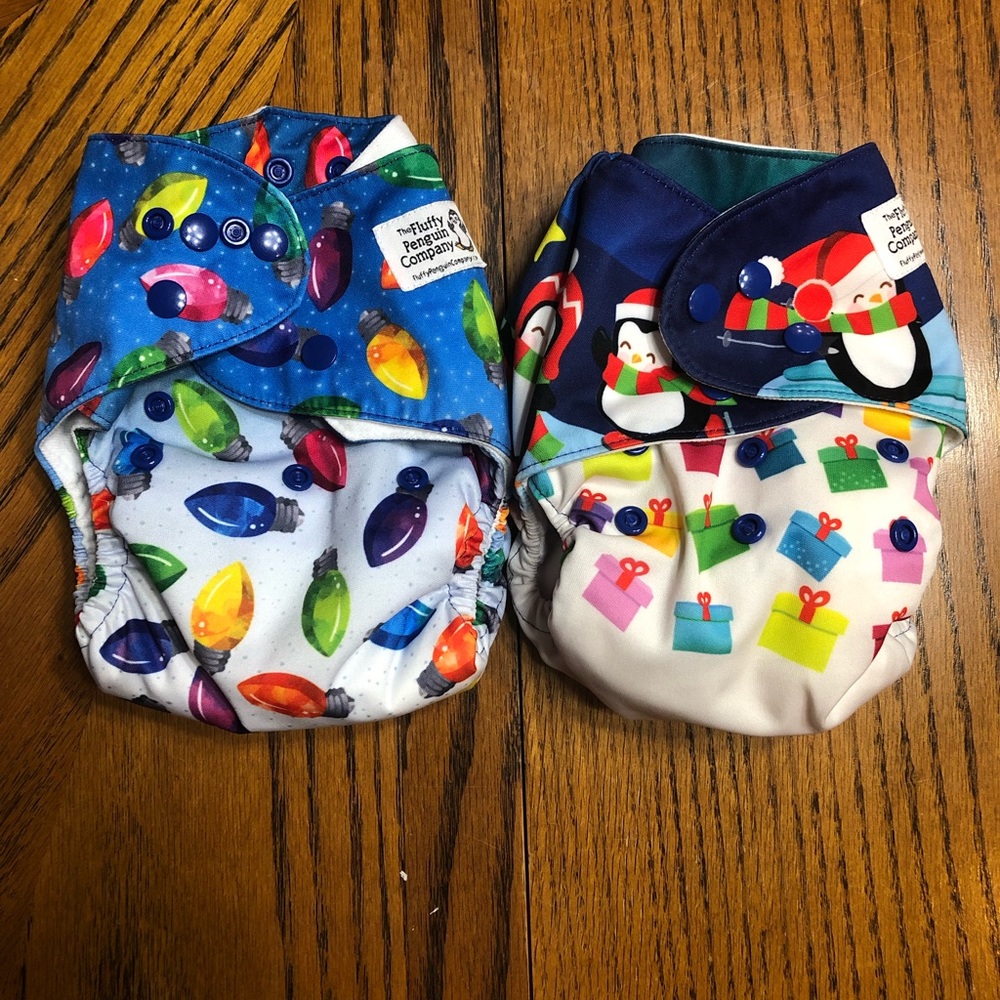 Fluffy Penguin Christmas diapers